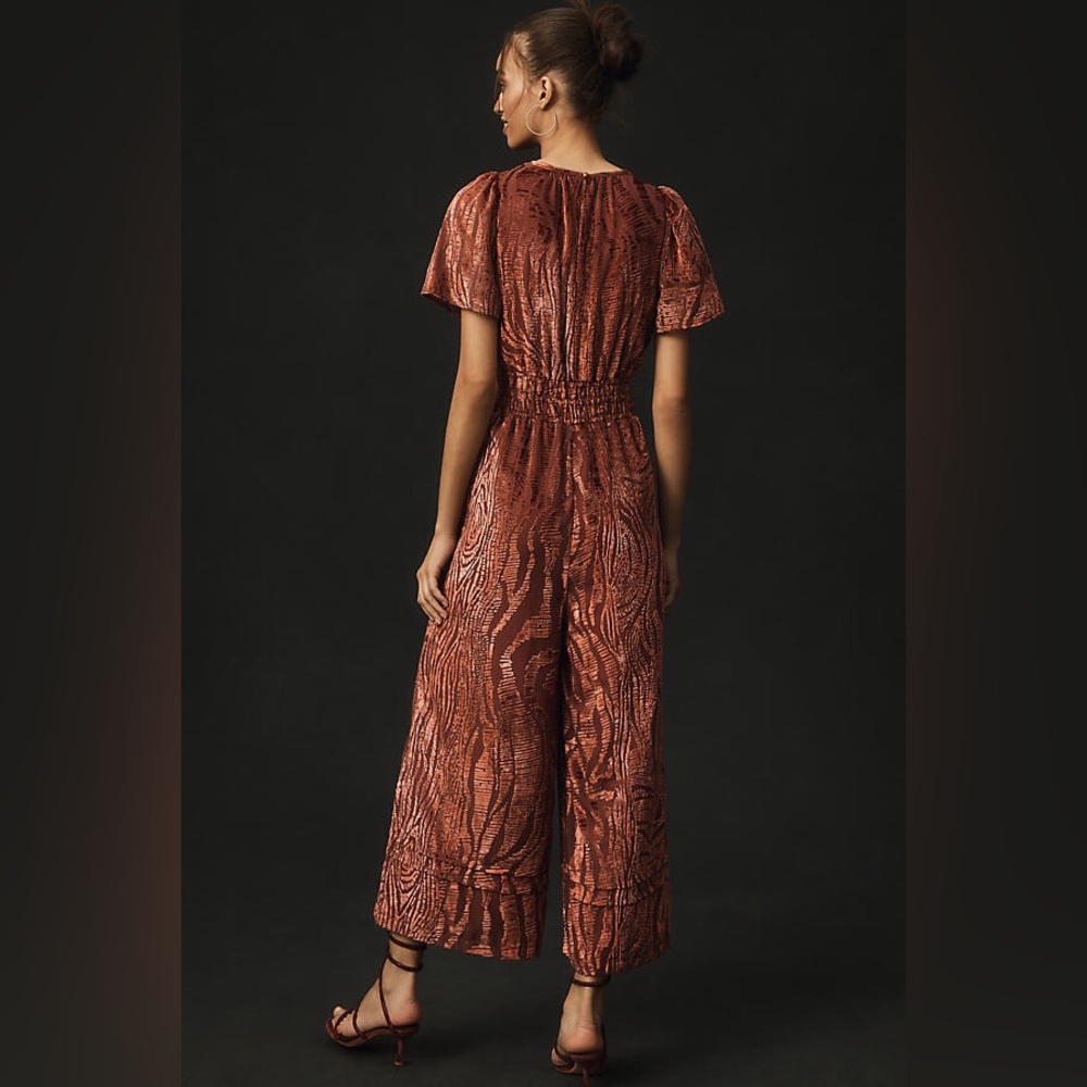 Anthropologie The Somerset Jumpsuit Velvet Burnout Edition - Picture 2 of 4